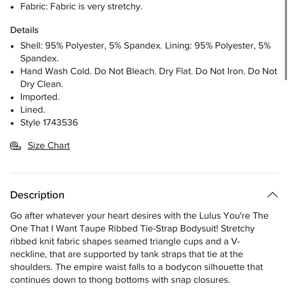 NWT Lulus You're The One That I Want Taupe Ribbed Tie-Strap Bodysuit - Picture 11 of 11